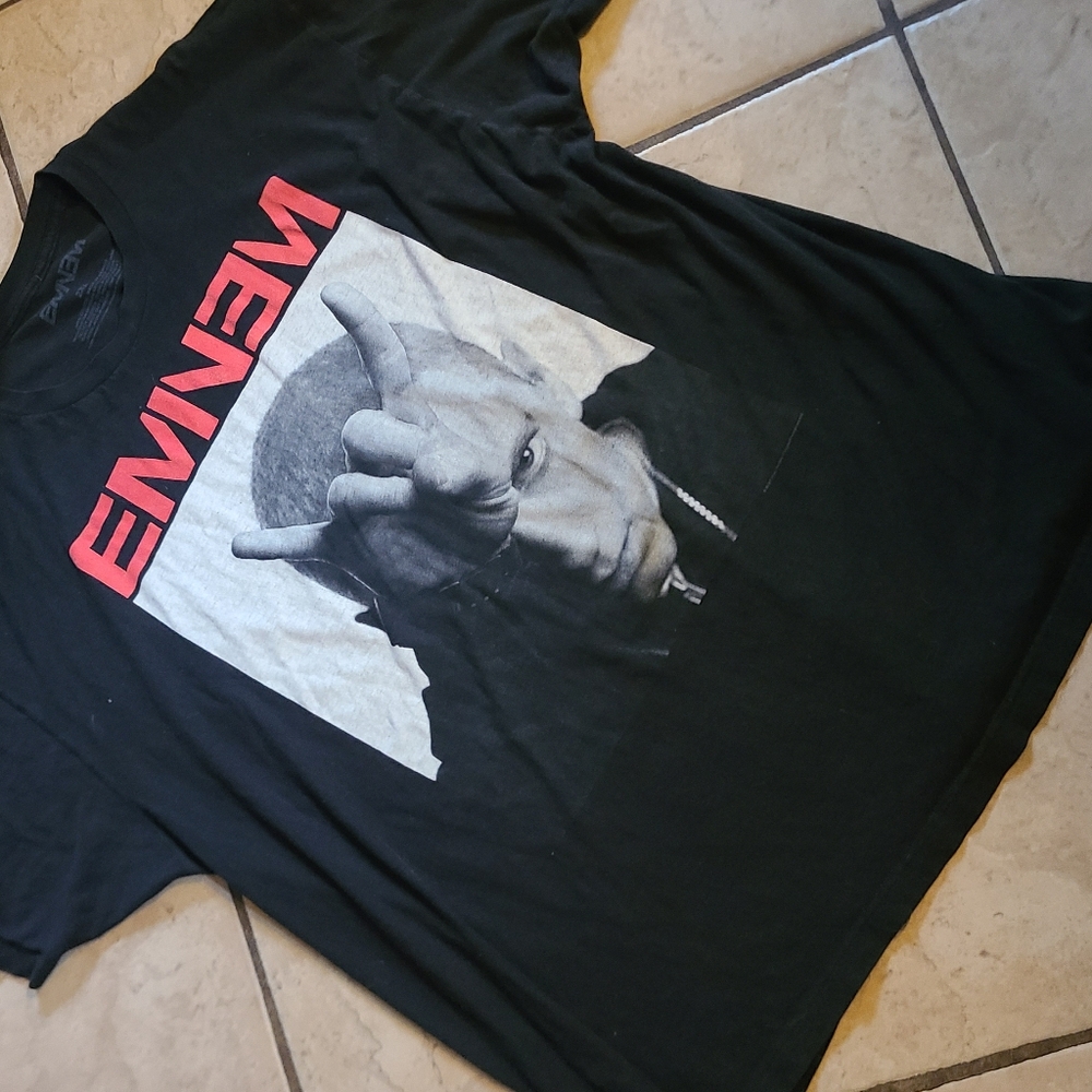 Eminem Black and Red Graphic Tee